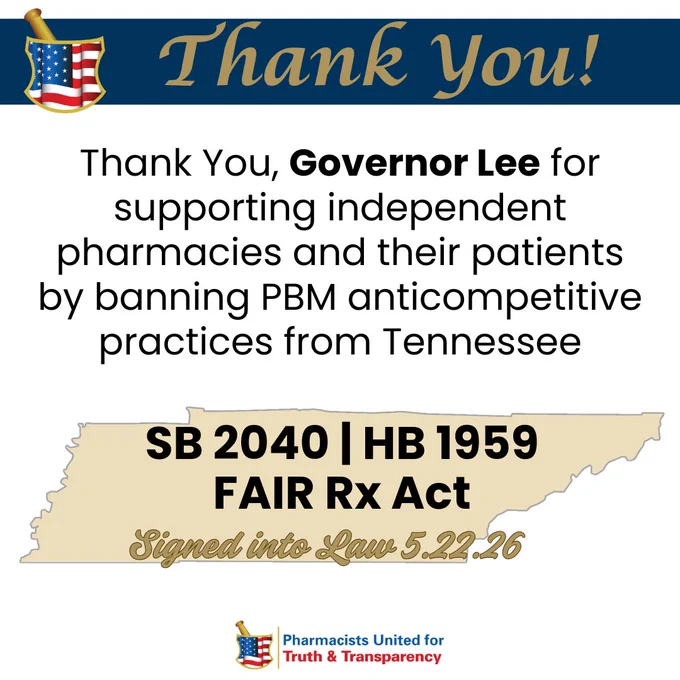 TN Governor Lee signed the FAIR RX Act into Law!