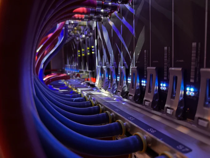 Interior of the Kestrel supercomputer. 