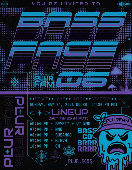 The sixth transmission of BASS FACE ॐ
Where bass heads gather & faces melt ×͜×
Come join the family ღ