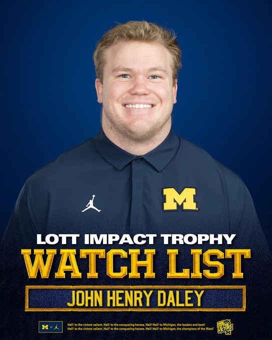 John Henry Daley is on the Lott IMPACT Trophy Watch List