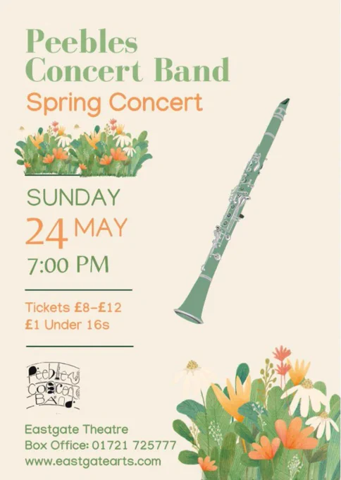 Concert Poster for Sunday 24 May 2026 at 7 pm, Eastgate Theatre, Peebles