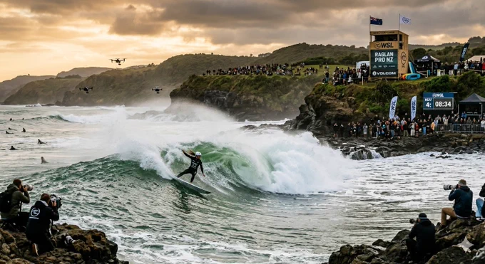 Raglan mostra por que é uma das esquerdas mais icônicas do planeta. 

Na imagem, o surfista desenha uma linha perfeita sob o olhar de centenas de pessoas espalhadas pelos cliffs da Nova Zelândia, enquanto drones e fotógrafos registram cada segundo da bateria. 

O mar explode sobre as pedras, o vento offshore segura a parede da onda e a atmosfera da WSL transforma o lineup em um verdadeiro espetáculo cinematográfico. 

🌊🇳🇿#WSL #RaglanPro #RaglanProNZ #WorldSurfLeague #Surfing #NewZealand #Raglan #Surf #PointBreak #Barrel #Wave #SurfPhotography #Ocean #SurfCulture #HighPerformanceSurfing #LineUp #DronePhotography #SurfReport #PerfectWave #Aotearoa
