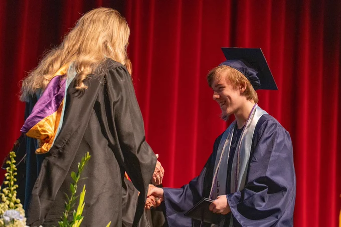 Graduates from LaunchED Virtual Academy celebrate during commencement ceremonies Thursday, May 21, 2026, at Vance Brand Auditorium in Longmont. Family, friends, and staff gathered to honor the Class of 2026 and the unique journeys that brought students to graduation.