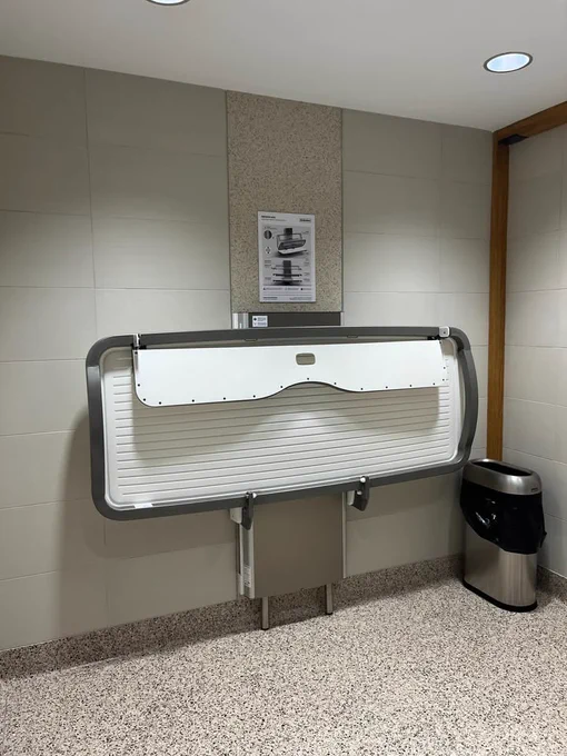 Universal changing station at the Marion rest stop.
