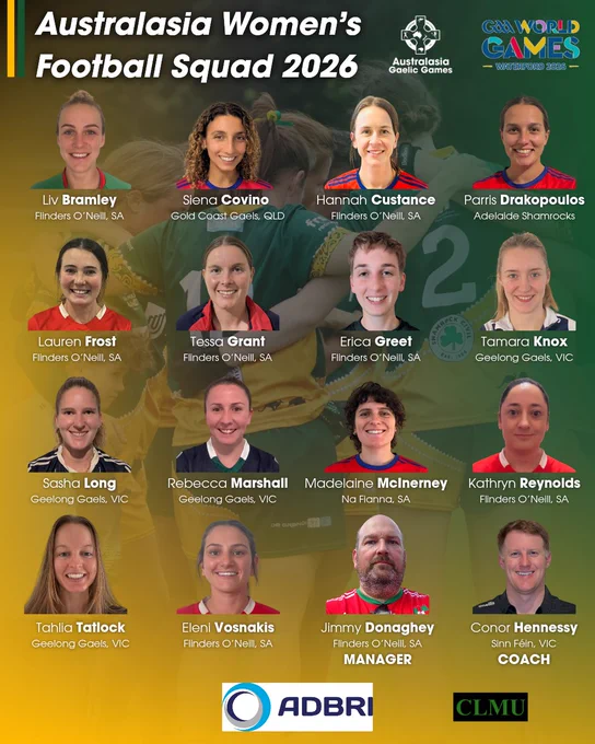 Australasia Women's Football Squad GAA World Games 2026