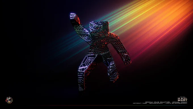 Concept Artwork of the Eridian Grace Sculpture from Project: Hail Mary. Created in Blender.

Image: Michael Knight.
@michaelmknight | https://linktr.ee/michaelmknight.