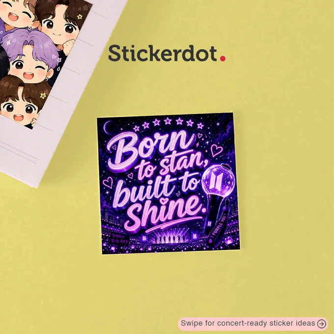 BTS world tour sticker design inspiration, printed by StickerDot.