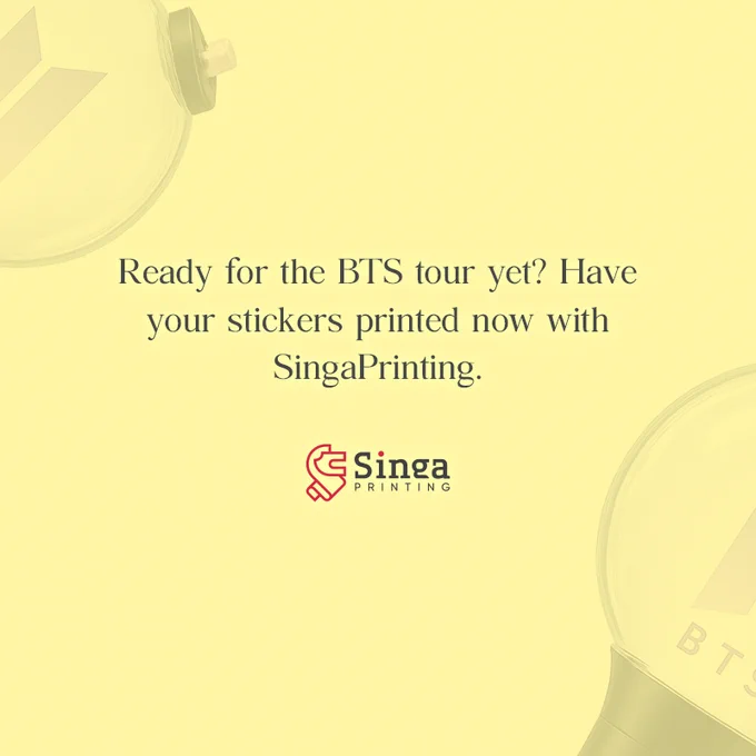 BTS world tour sticker design inspiration, printed by SingaPrinting.