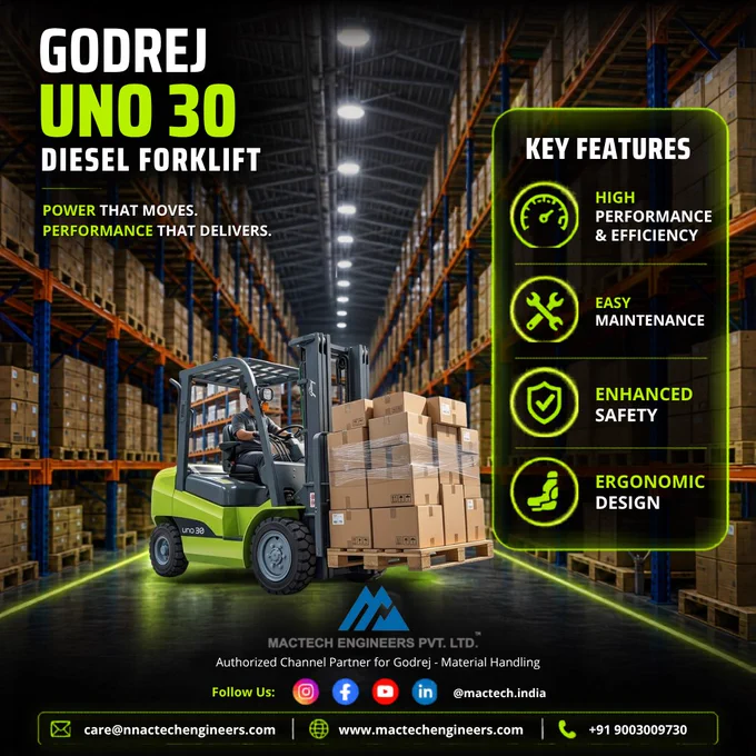 Godrej UNO Series 3.0T Diesel Forklift
