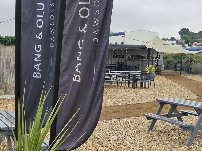 Bang & Olufsen, Dawsons AV providing the stunning sound for the start of the summer event down at The Deck at Salterns Marina in Sandbanks.