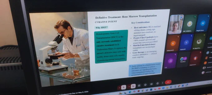 The HRD Students, Professionals, Parents, and Staff members, engaged in an online interactive awareness session on 'Thalassemia' led by Dr. Abinaya, Assoc. Prof. & Head, Department of Medical Science, NIEPMD (D), Chennai, on the occasion of 'World Thalassemia Day' on 8th May 2026'
