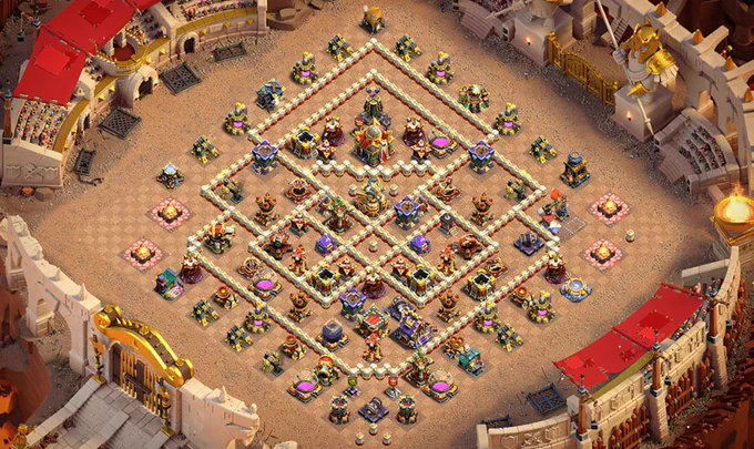 Base 1: War TH16 Defense • Anti 3 Star (2x Rage) - Clash of Clans TH16 Layouts