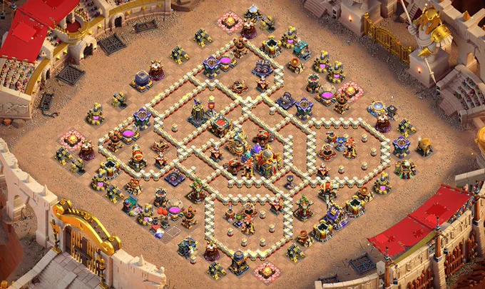 Base 10: CWL TH16 Defense • Anti Everything (Rage   Invis) - Clash Base Layouts by Clashcodes