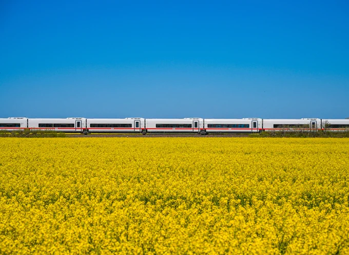 A ICE L train of Deutsche Bahn in commercial service in Germany. All the ICE L fleet is supplied by Talgo.