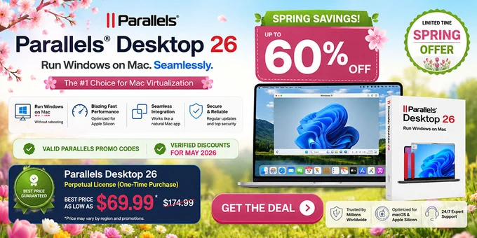 60% off Parallels desktop coupon code and May 2026 discounts