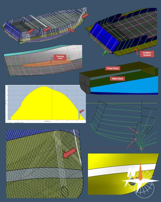 Maxsurf Modeler: Common Mistakes 🚩
🎯 https://navalapp.com/articles/

Continuing our series on common modeling errors in Maxsurf Modeler, this article highlights practical issues that can affect the accuracy of calculations in Maxsurf Stability and other modules.

We look at typical mistakes such as missing bow-thruster tunnel surfaces, redundant watertight deck modeling, hidden auxiliary surfaces being interpreted as hull surfaces, untrimmed skeg intersections, and insufficient calculation precision when reading hull openings or appendages.

These errors can distort calculation sections, area curves, and ultimately the reliability of the results. Understanding and validating the model geometry is essential for efficient naval architecture analysis and better design decisions.

✨ We are on a journey to make Yacht Design, Naval Architecture, and Ocean Engineering accessible, advance the marine industry, and inspire a new generation of professionals. ✨