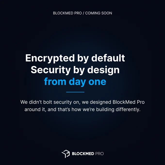 Most health-tech startups patch security in later. 

We designed it from day one.

Before we designed a single interface at BlockMed Pro, we made three architectural decisions:
→ AES-256 encryption as the default for every piece of stored patient data
→ End-to-end encryption so records are protected in transit, not just at rest
→ A blockchain-based immutable audit trail recording every access event

Only after that foundation was set did we start building what sits on top of 
it.

The BlockMed Pro Marketplace. This is a patient-controlled, consent-based health data platform where patients are compensated when their anonymized data supports research.

We meet NHS England's DTAC, have completed NHS Data Security and Protection Toolkit submission and Cyber Essentials, and are working towards ISO 27001 certification and Cyber Essentials Plus.

Governance from day one, not bolted on at Series A.