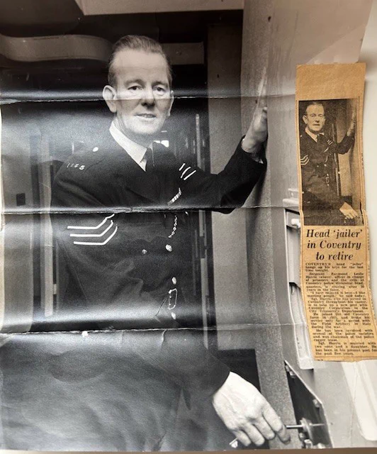 A photograph of Inspector Harris, image taken from a newspaper article discussing his retirement