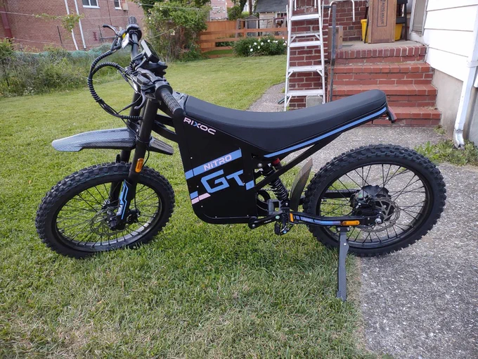 electric dirt bike in yard