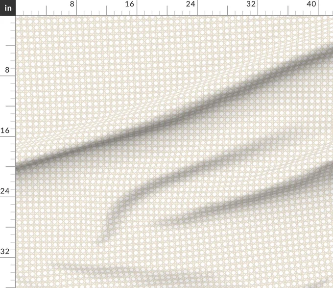 Cream on White Rattan Caning Pattern Fabric surface pattern design image