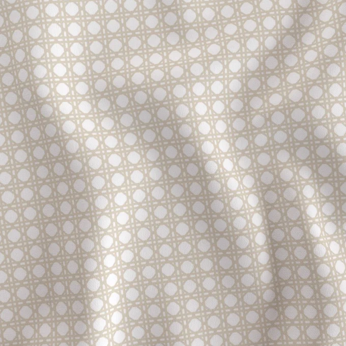 Cream on White Rattan Caning Pattern Fabric surface pattern design image