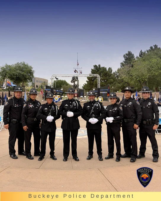 Buckeye police honor guard members at a ceremony