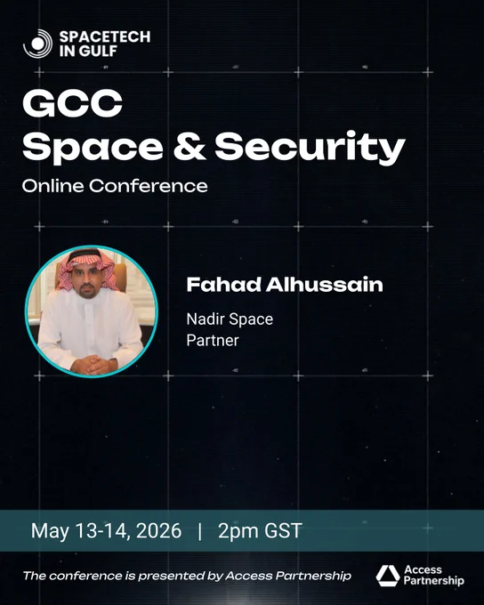 The GCC Space & Security Online Conference brings together policymakers, defence professionals & space industry leaders to explore the future of space technology & security across the Gulf. 6 panels covering EO, satellite comms, sovereign investment, space domain awareness & international cooperation.

Fahad Alhussain is one of Saudi Arabia's foremost space pioneers - a communications engineer on the Kingdom's first-ever satellite (SaudiSat-1) and co-founder of Seedford Partners, which launched Saudi Arabia's first private space investment fund. With a portfolio including SpaceX, Axiom Space and Voyager Space, and 10  years of deep tech VC experience, Fahad brings a uniquely Saudi perspective on financing the GCC space economy to our panel.
