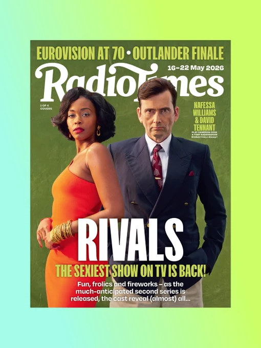 Radio Times cover featuring Nafessa Williams and David Tennant in character for Rivals.