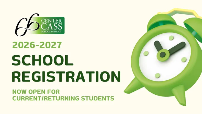 alarm clock alerting families that registration is open for the 26-27 school year