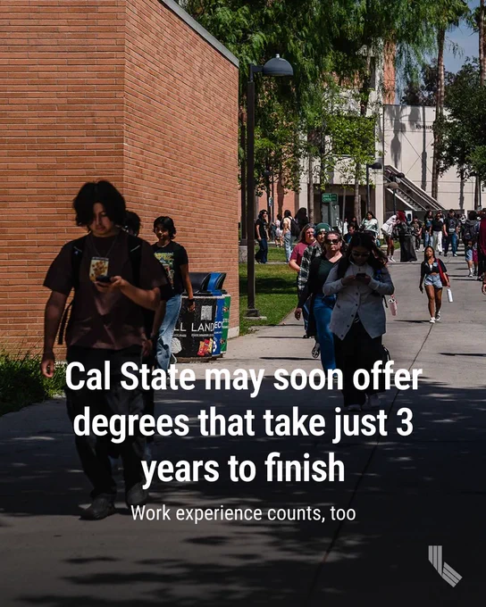 Students walk through campus at Cal State Northridge on April 9, 2026. Photo by Ariana Drehsler for CalMatters