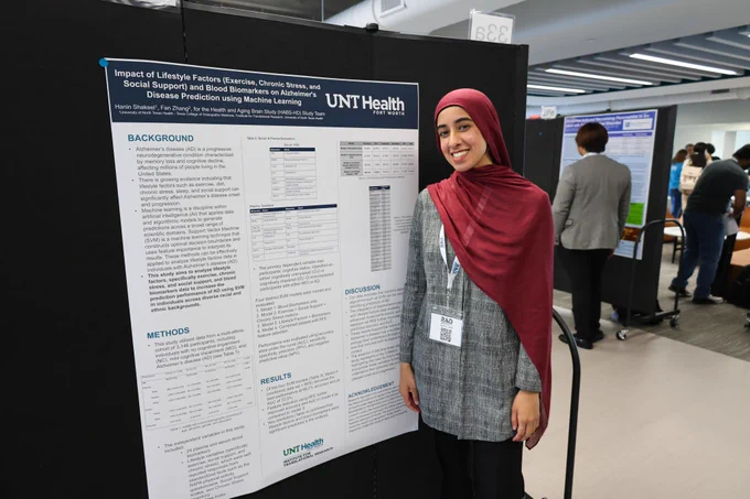 person standing by poster