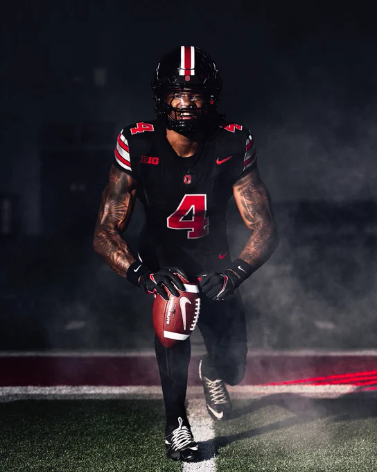 Jeremiah Smith in Ohio State Football’s new “Tunnel Vision” Jerseys.