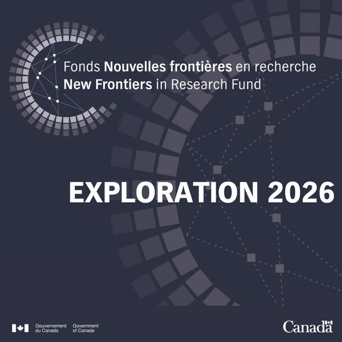 Graphique promotionnel pour « Exploration 2026 », faisant partie du Fonds Nouvelles frontières en recherche.