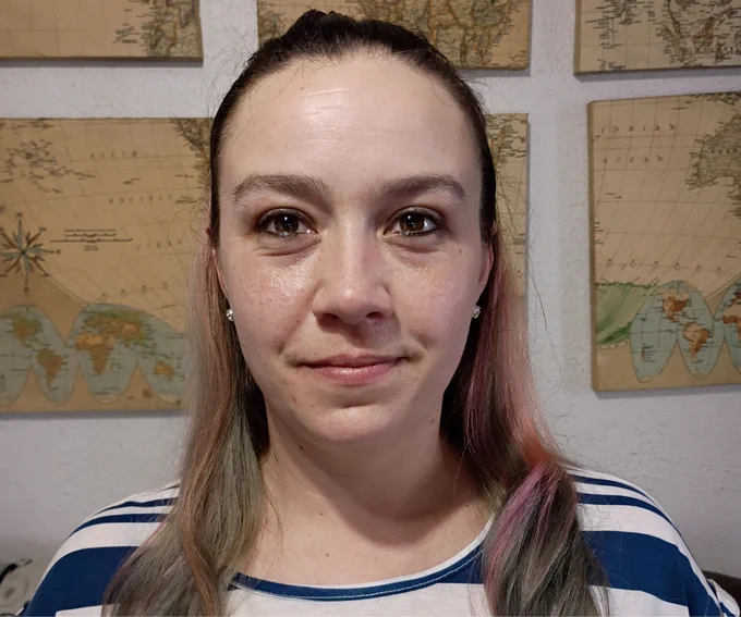 A selfie of a young woman