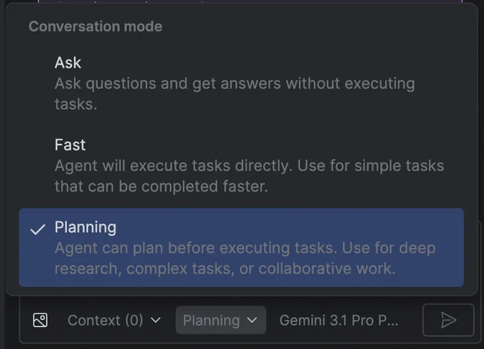 Switch to Planning Mode