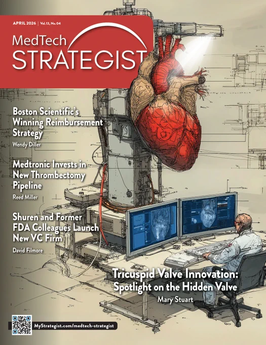 Peripheral innovation is accelerating across #medtech. The April 2026 digital edition of @MedTechStrat explores thrombectomy, tricuspid valve innovation, #AI lung screening, and reimbursement strategy: https://bit.ly/4d3wTYq