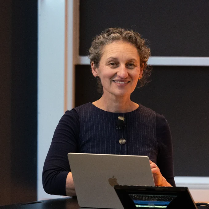 Evgenya Shkolnik, Professor of Astrophysics at the School of Earth and Space Exploration at Arizona State University, speaking at the Simons Laufer Mathematical Sciences Institute (SLMath) in Berkeley, California,  on the SPARKS mission, which is seeking out habitable exoplanets in our solar system. 