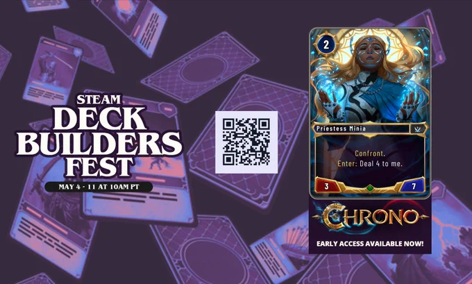 Steam Deckbuilders Fest banner for Chrono CCG!