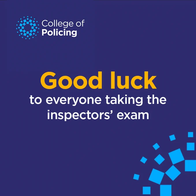 Good luck to everyone taking the inspectors' exam