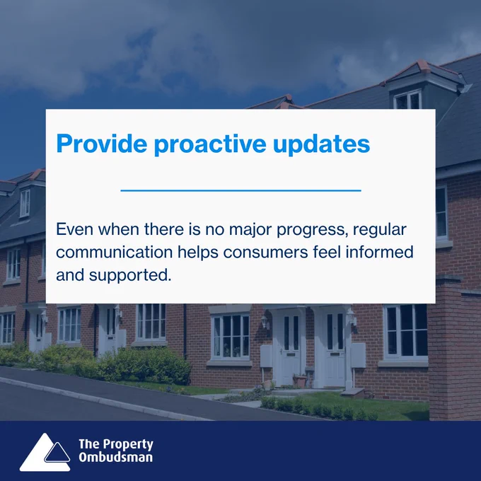 Provide proactive updates. 

Even when there is no major progress, regular communication helps consumers feel informed and supported.