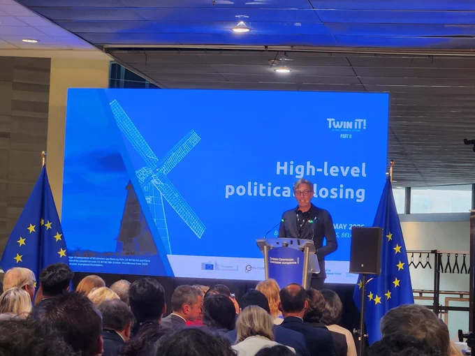 Harry Verwayen, general director of Europeana, opening the Twinit celebration event at the Schuman room in Berlaymont building, Bruxelles