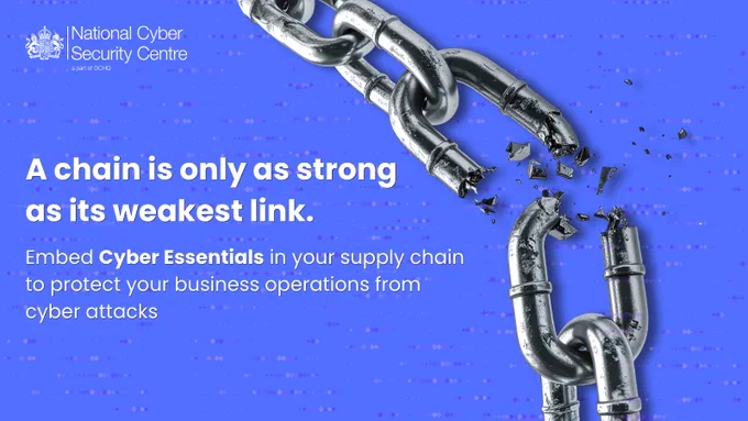 A chain is only as strong as its weakest link. Embed Cyber Essentials in your supply chain to protect your business operations from cyber attacks.