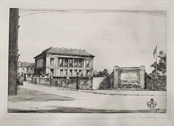 Etching of The Glasgow Academy by Wilfred Crawford Applebey (1889-1958)