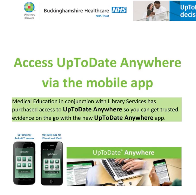 flyer for UpToDate Anywhere mobile app