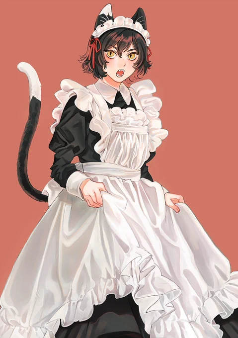 メイド服を着たイヅツミのイラスト