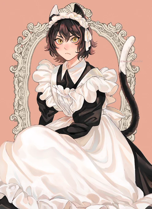 メイド服を着たイヅツミのイラスト