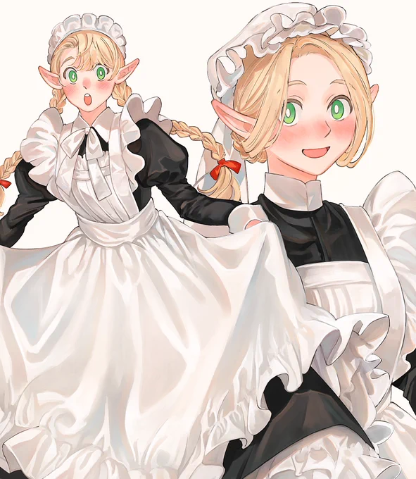 メイド服を着たマルシルのイラスト