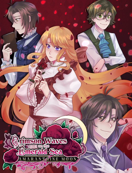 Crimson Waves on the Emerald Sea: Amaranthine Moon
