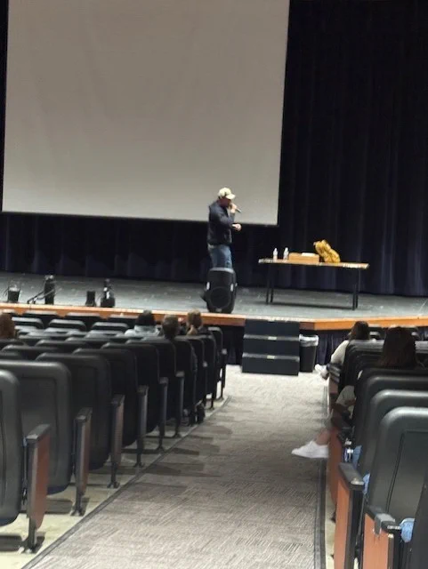 Tall Paul sharing his story.