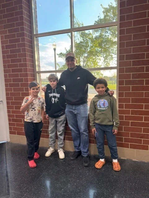 Students with Tall Paul.